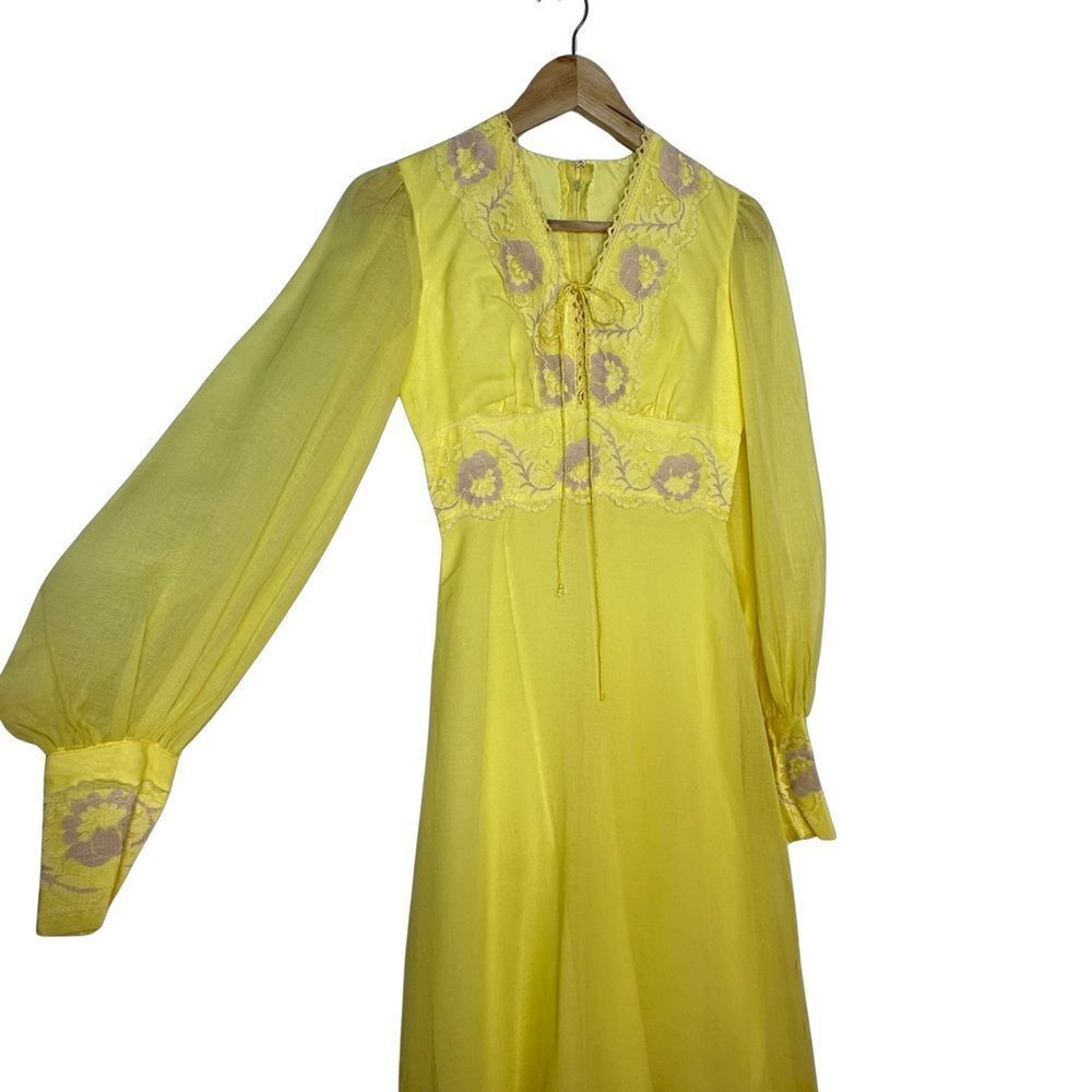 MONTGOMERY WARD Vintage Light Yellow Maxi Formal Dress Size 5/6